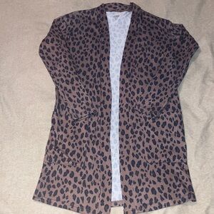 Tickled Teal Brown Leopard Cardigan
